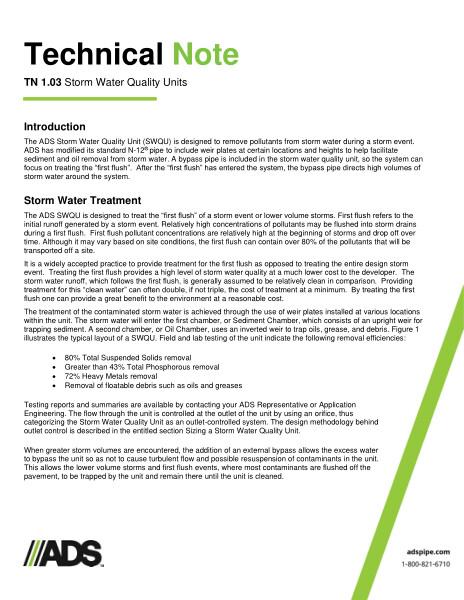 TN 1.03 Storm Water Quality units