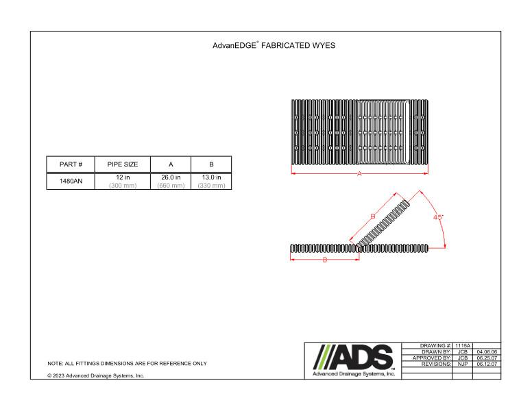 12" AdvanEdge Fabricated Vertical Wye (AdvanEdge Fittings)