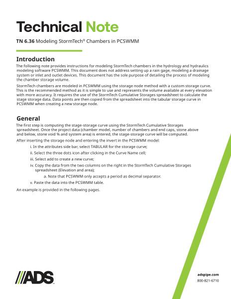 TN 6.36 Modeling StormTech Chambers in PCSWMM