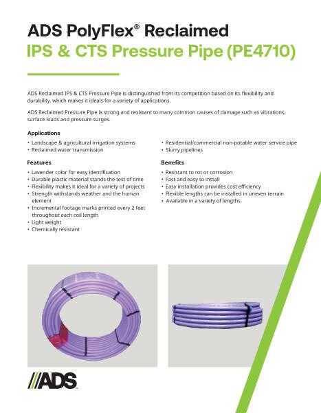 ADS PolyFlex Reclaim Pipe Product Sheet