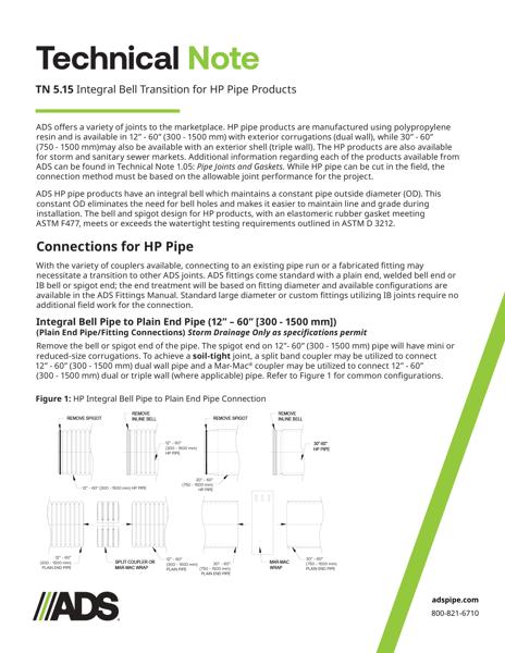 TN 5.15 Integral Bell Transition for HP Pipe