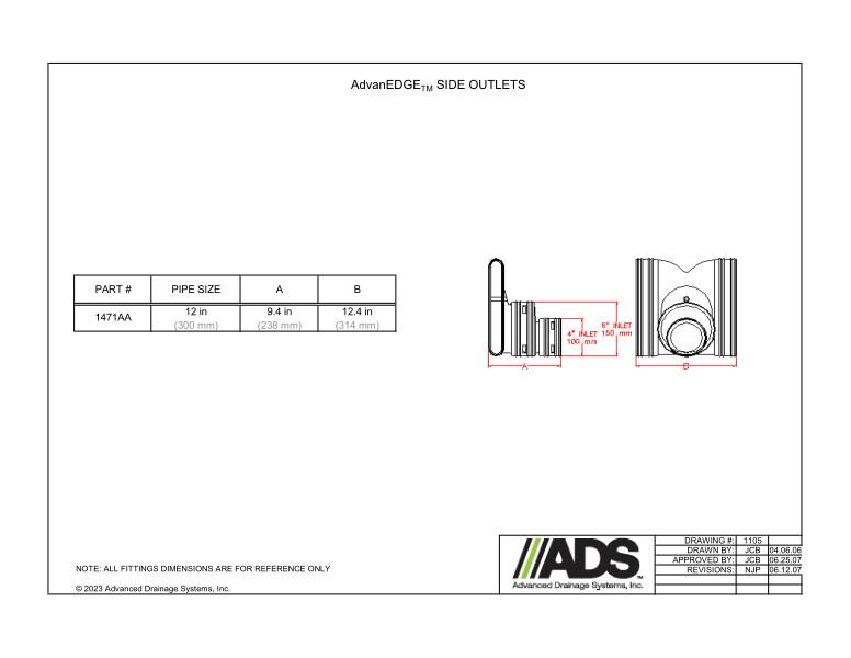 12" AdvanEdge Side Outlet (AdvanEdge Fittings)