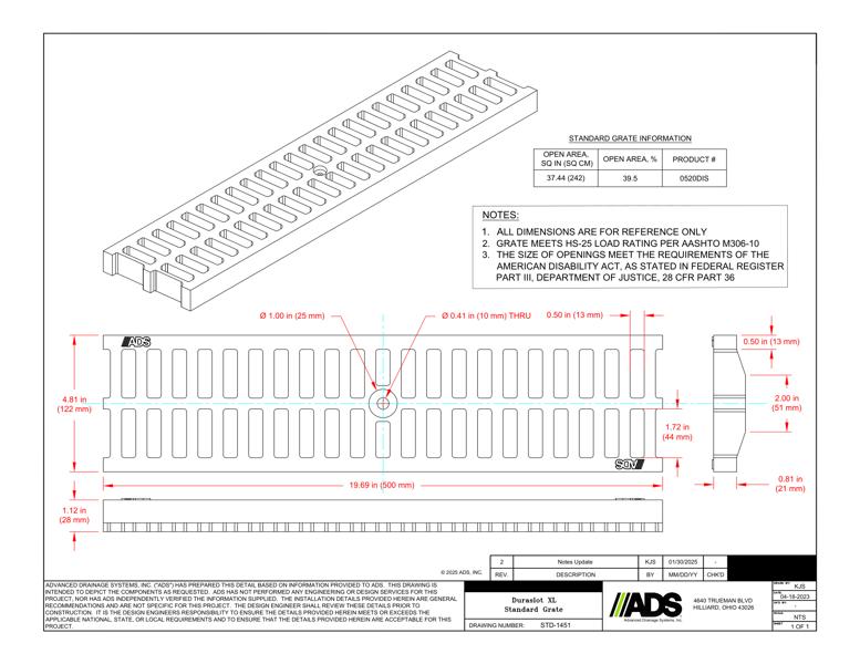 1451 Duraslot XL Standard Grate